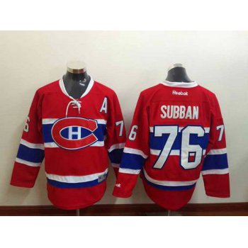 Men's Montreal Canadiens #76 P.K. Subban Reebok Red 2015-16 Home Premier NHL Jersey