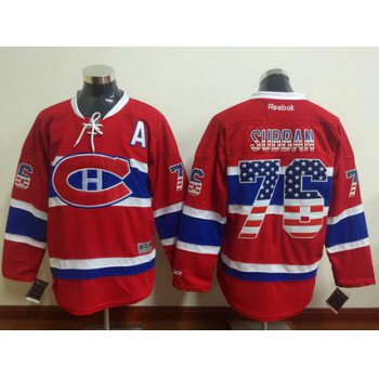 Men's Montreal Canadiens #76 PK Subban Red USA Flag Hockey Jersey