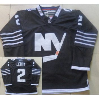 Men's New York Islanders #2 Nick Leddy 2015 Reebok Black Premier Alternate Jersey