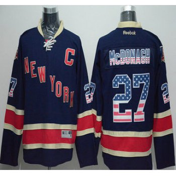 Men's New York Rangers #27 Ryan Mcdonagh USA Flag Fashion Navy Blue Jersey