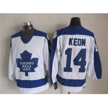 Men's Toronto Maple Leafs #14 Dave Keon 1982-83 White CCM Vintage Throwback Jersey