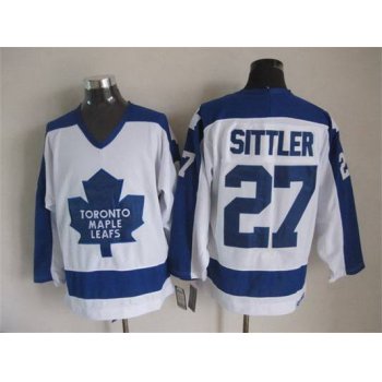 Men's Toronto Maple Leafs #27 Darryl Sittler 1982-83 White CCM Vintage Throwback Jersey