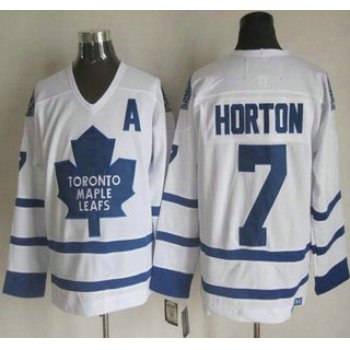 Men's Toronto Maple Leafs #7 Tim Horton 2000-01 White CCM Vintage Throwback Jersey