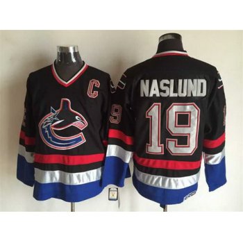 Men's Vancouver Canucks #19 Markus Naslund 2003-04 Black CCM Vintage Throwback Jersey