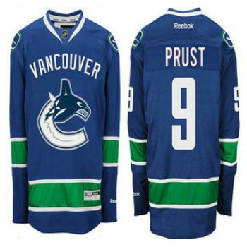 Men's Vancouver Canucks #9 Brandon Prust Home Blue NHL Reebook Jersey