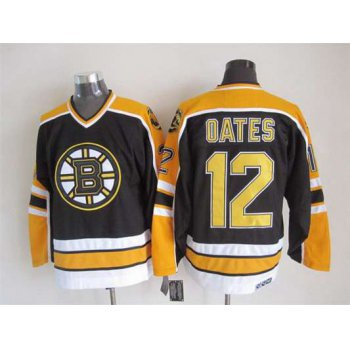 Men's Boston Bruins #12 Adam Oates 1996-97 Black CCM Vintage Throwback Jersey