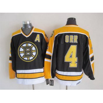 Men's Boston Bruins #4 Bobby Orr 1996-97 Black CCM Vintage Throwback Jersey