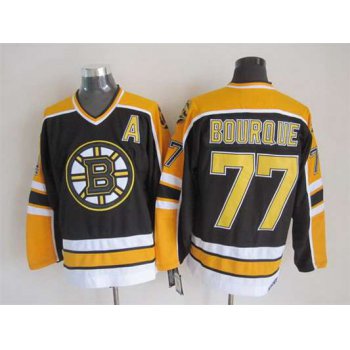 Men's Boston Bruins #77 Ray Bourque 1996-97 Black CCM Vintage Throwback Jersey