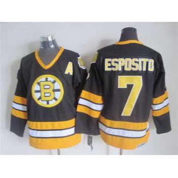 Men's Boston Bruins #7 Phil Esposito 1981-82 Black CCM Vintage Throwback Jersey