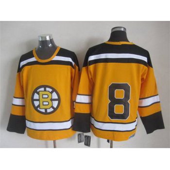 Men's Boston Bruins #8 Cam Neely 1959-60 Yellow CCM Vintage Throwback Jersey