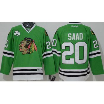 Men's Chicago Blackhawks #20 Brandon Saad Green Jersey