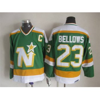 Men's Minnesota North Stars #23 Brian Bellows 1978-79 Green CCM Vintage Throwback Jersey