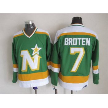 Men's Minnesota North Stars #7 Neal Broten 1978-79 Green CCM Vintage Throwback Jersey