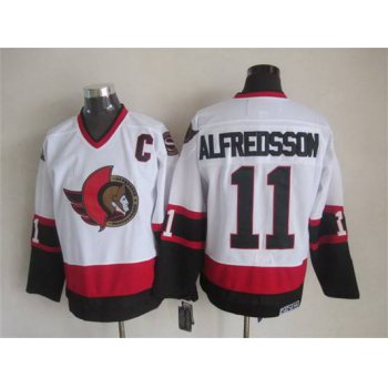 Men's Ottawa Senators #11 Daniel Alfredsson 1997-98 White CCM Vintage Throwback Jersey