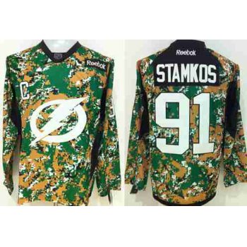 Men's Tampa Bay Lightning #91 Steven Stamkos Digital Camo Veteran's Day Practice Jersey