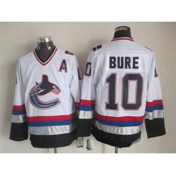 Men's Vancouver Canucks #10 Pavel Bure 1997-98 White CCM Vintage Throwback Jersey