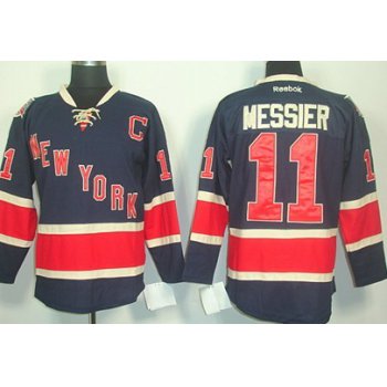 New York Rangers #11 Mark Messier Navy Blue Third 85TH Jersey