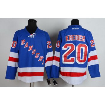 New York Rangers #20 Chris Kreider Light Blue Jersey