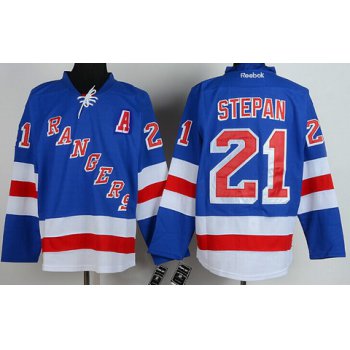 New York Rangers #21 Derek Stepan Light Blue Jersey