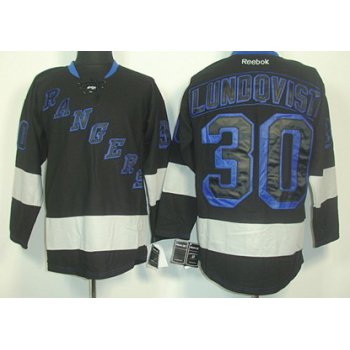 New York Rangers #30 Henrik Lundqvist Black Ice Jersey