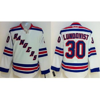 New York Rangers #30 Henrik Lundqvist White Jersey