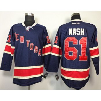 New York Rangers #61 Rick Nash Navy Blue Third 85TH Jersey