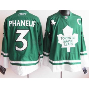 Toronto Maple Leafs #3 Dion Phaneuf St. Patrick's Day Green Jersey