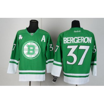 Boston Bruins #37 Patrice Bergeron St. Patrick's Day Green Jersey