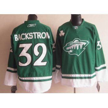 Minnesota Wild #32 Niklas Backstrom St. Patrick's Day Green Jersey