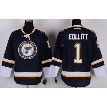 St. Louis Blues #1 Brian Elliott Navy Blue Third Jersey