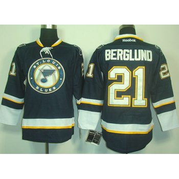 St. Louis Blues #21 Patrik Berglund Navy Blue Third Jersey