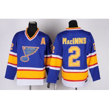 St. Louis Blues #2 Al MacInnis Blue Throwback CCM Jersey