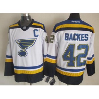 St. Louis Blues #42 David Backes 2014 White Jersey