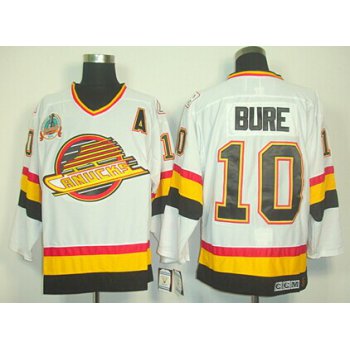 Vancouver Canucks #10 Pavel Bure White Throwback CCM Jersey