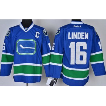 Vancouver Canucks #16 Trevor Linden Blue Third Jersey