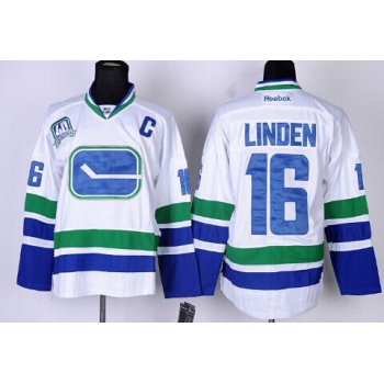 Vancouver Canucks #16 Trevor Linden White Third Jersey