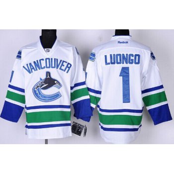 Vancouver Canucks #1 Roberto Luongo White Jersey