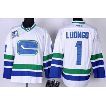 Vancouver Canucks #1 Roberto Luongo White Third Jersey