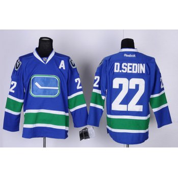 Vancouver Canucks #22 Daniel Sedin Blue Third Jersey