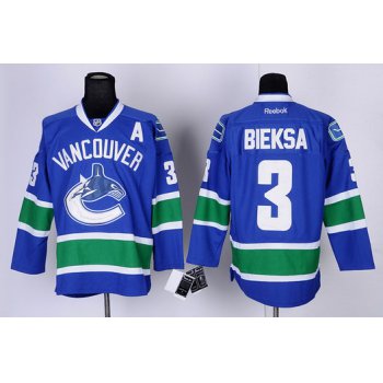 Vancouver Canucks #3 Kevin Bieksa Blue Jersey