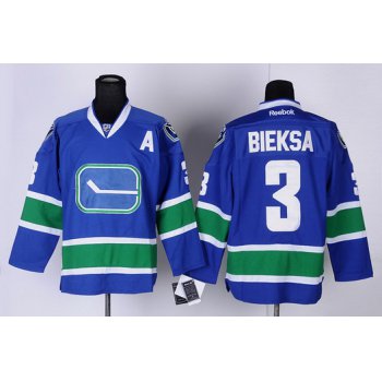 Vancouver Canucks #3 Kevin Bieksa Blue Third Jersey