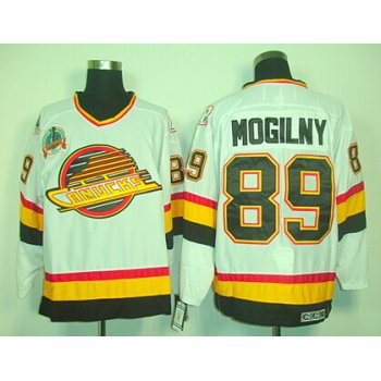 Vancouver Canucks #89 Mogilny White Throwback CCM Jersey