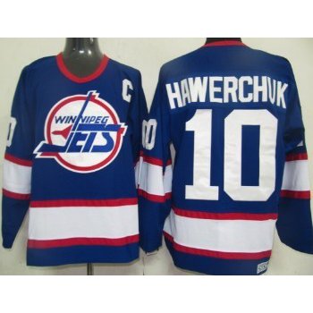 Winnipeg Jets #10 Dale Hawerchuk Navy Blue Throwback CCM Jersey