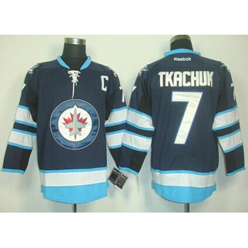 Winnipeg Jets #7 Keith Tkachuk Navy Blue Jersey