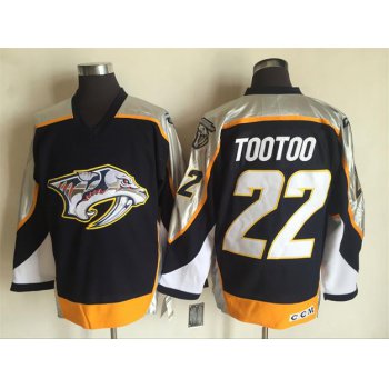 Men's Nashville Predators #22 Jordin Tootoo Navy Blue 1998-99 Throwback Stitched NHL CCM Vintage Hockey Jersey