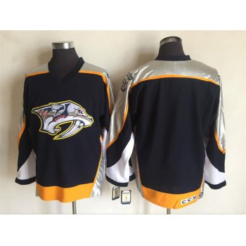 Men's Nashville Predators Blank Navy Blue 1998-99 Throwback Stitched NHL CCM Vintage Hockey Jersey