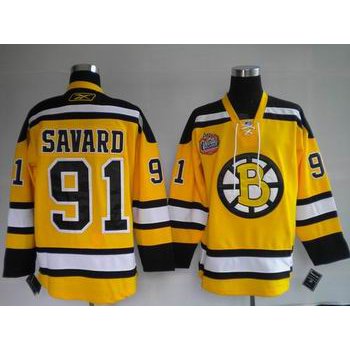 Boston Bruins #91 Marc Savard Yellow Jersey