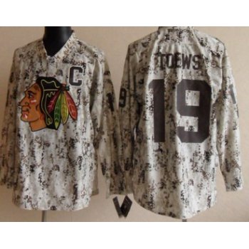 Chicago Blackhawks #19 Jonathan Toews White Camo Jersey