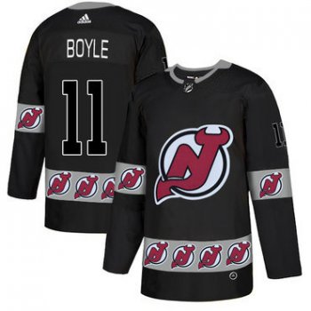 Men's New Jersey Devils #11 Brian Boyle Black Team Logos Fashion Adidas Jersey