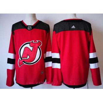 Men's New Jersey Devils Blank Red With Black 2017-2018 Adidas Hockey Stitched NHL Jersey